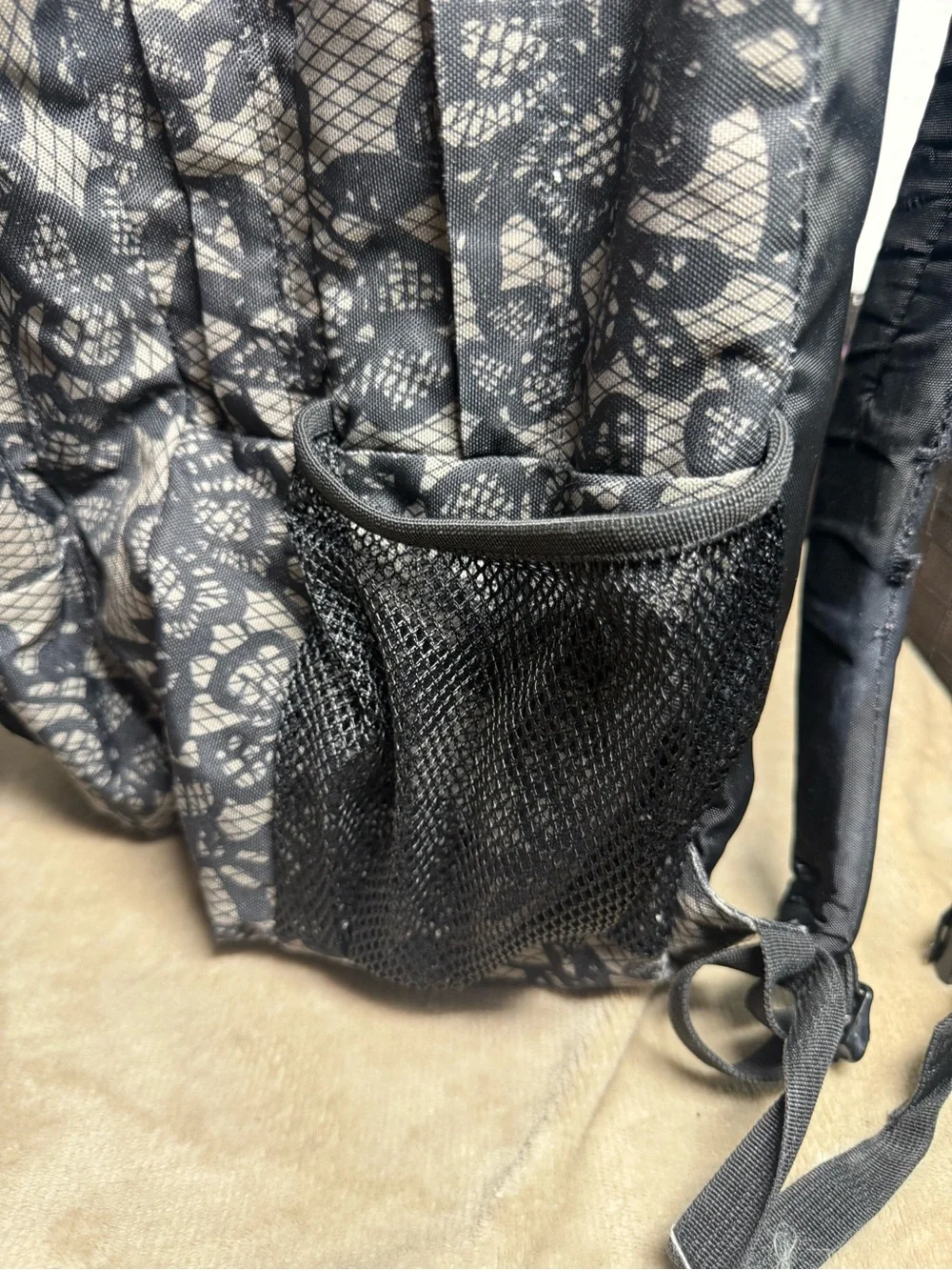 Jansport Black & Gray Lace-Pattern Backpack